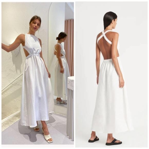 SIR The Label Alena Silk Bridal Beach Maxi Dress Size 8